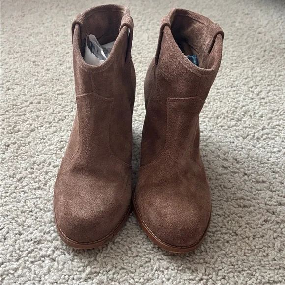 Splendid Lakota Brown Suede Block Heel Ankle Booties- size 9 - Picture 3 of 7